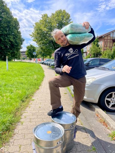 Auf dem Weg in die Rösterei